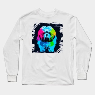 Fluffy Lhasa Apso Poster Print Artwork Long Sleeve T-Shirt